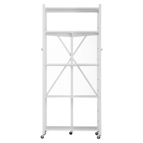 VEVOR 5-Tier Foldable Storage Shelf, 28 W x 15D x 64H Inch Folding Metal Rack Shelving Unit