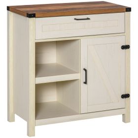 Sideboard Buffet Cabinet, Kitchen Accent Cabinet, Modern Buffet Sideboard with Adjustable Shelves for Dining Room, Distressed White