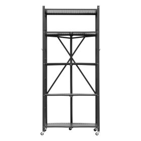 VEVOR 5-Tier Foldable Storage Shelf, 28W x 15D x 64H Inch Folding Metal Rack Shelving Unit