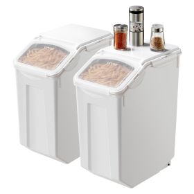 VEVOR Rice Storage Container, 4.5Gallon/20L x2 Capacity Large Dog Food Dispenser Bin, Kitchen Ingredient Grain Cereal Flour Bin